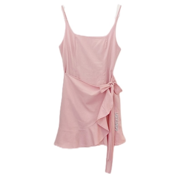 Princess Polly Mini Dress Ruffle Hem Pink Size 4 - Picture 3 of 6